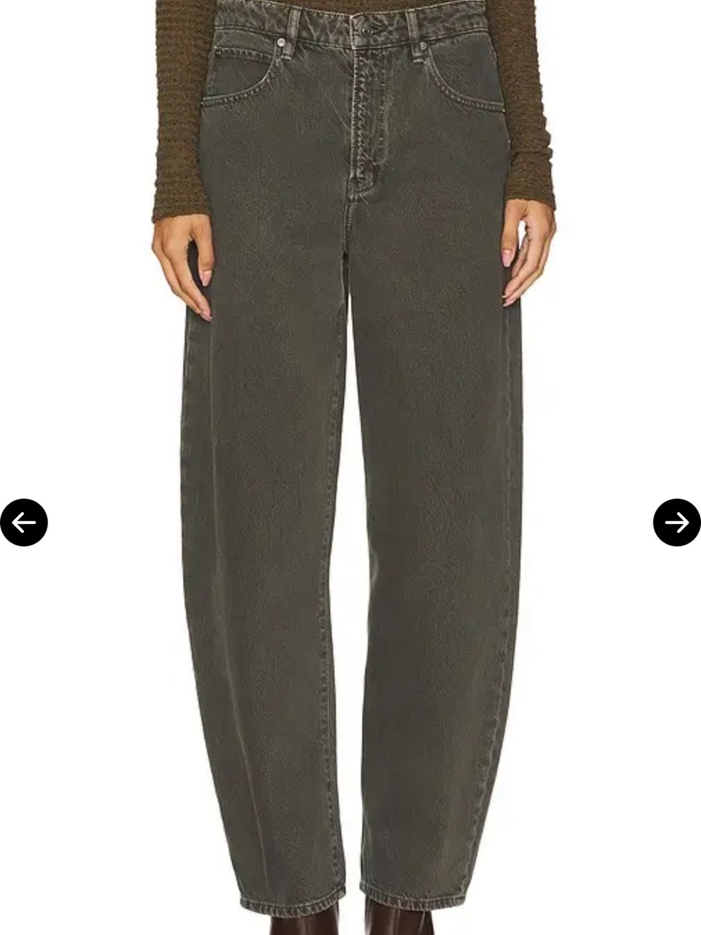 Frame - long barrel jeans - green/gray. More green in person